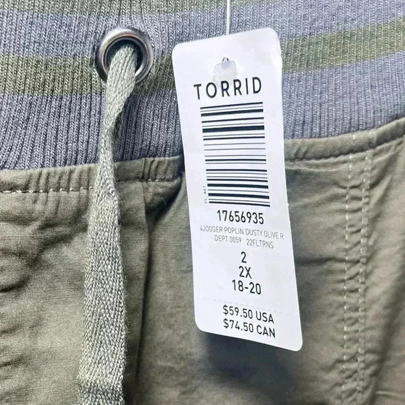 Torrid Olive Classic Fit Stretch Poplin Mid-Rise Jogger Pant 2 2XL - Picture 7 of 10